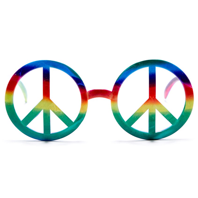 Hippie Peace Glasses - Summer Festival Novelty Glasses - Fancy Dress Accessory  front