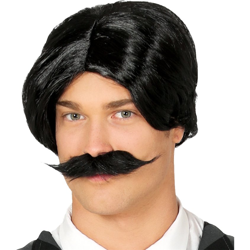 Mister Monster Gomez Wig &amp; Moustache - Addams Family Halloween Wigs front