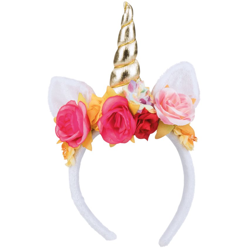   Rose  Flower Unicorn Headband - Fancy Dress Headpieces &amp; Accessories - Festival Headbands pla