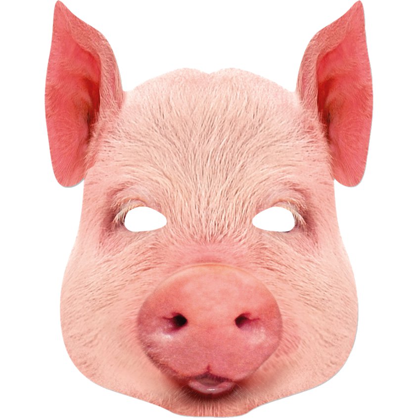 Pig Animal Cardboard Mask - World Book Day Fancy Dress Accessories front