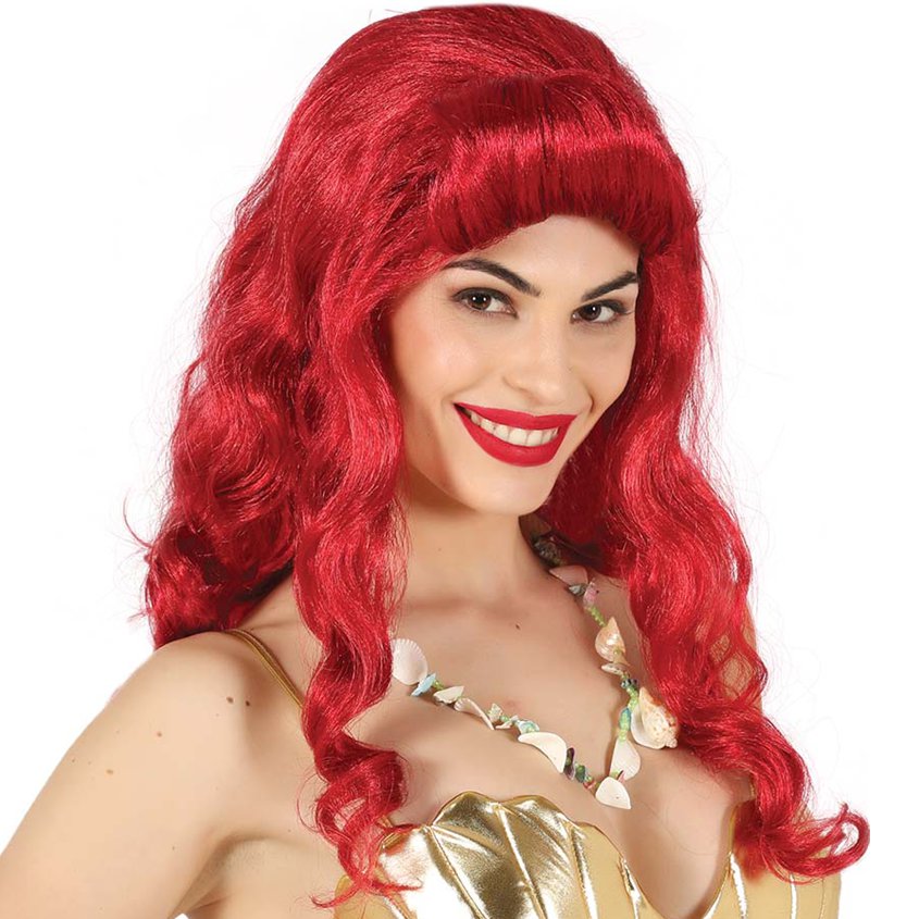 Princess of the Sea Ariel Wig - Mermaid Fancy Dress Costume Accessories front