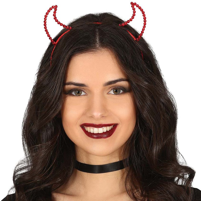 Sequin Devil Headband - Halloween Fancy Dress Accessories front