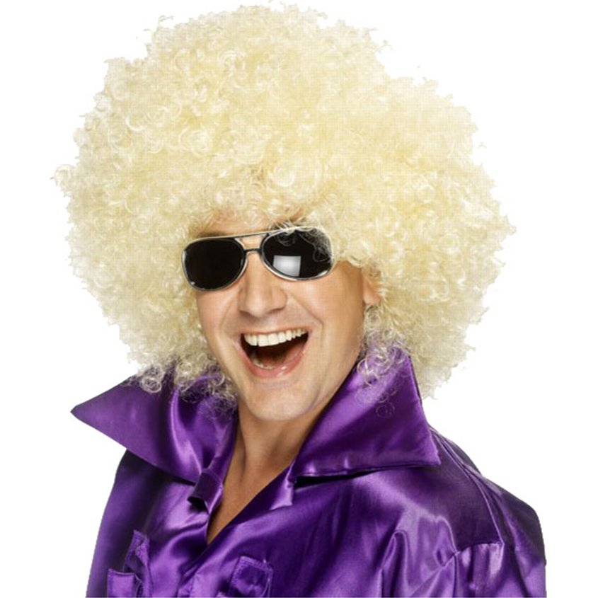 Mega Huge Blonde Afro Wig front