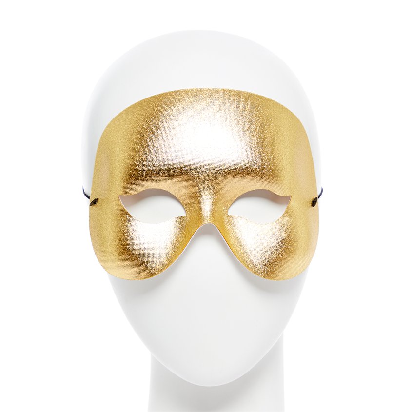 Gold Cocktail Domino Masquerade Mask - Adult New Year's Eve Christmas Mask - One Size front