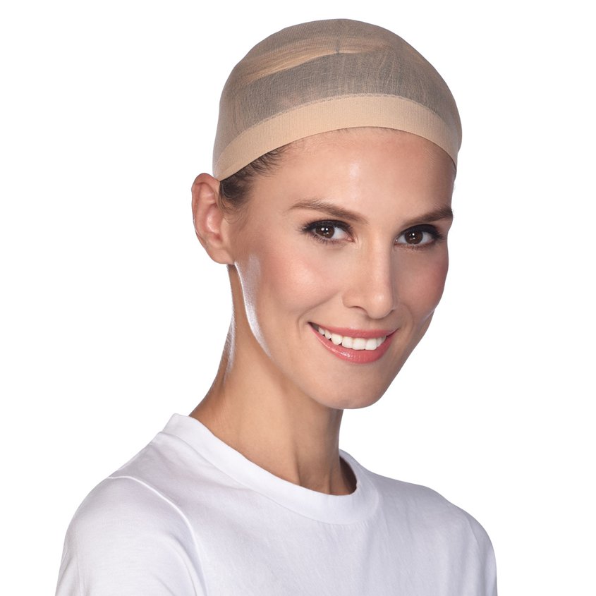 Beige Wig Cap - Unisex Fancy Dress Accessories front