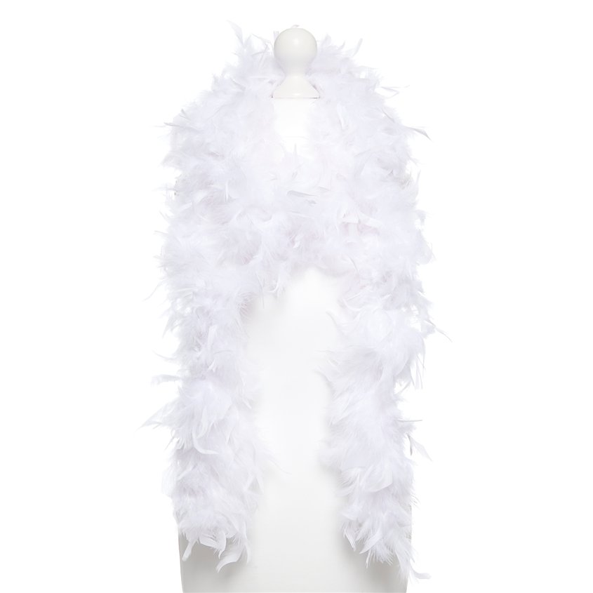 Deluxe White Feather Boa - Flapper Fancy Dress Accessories front