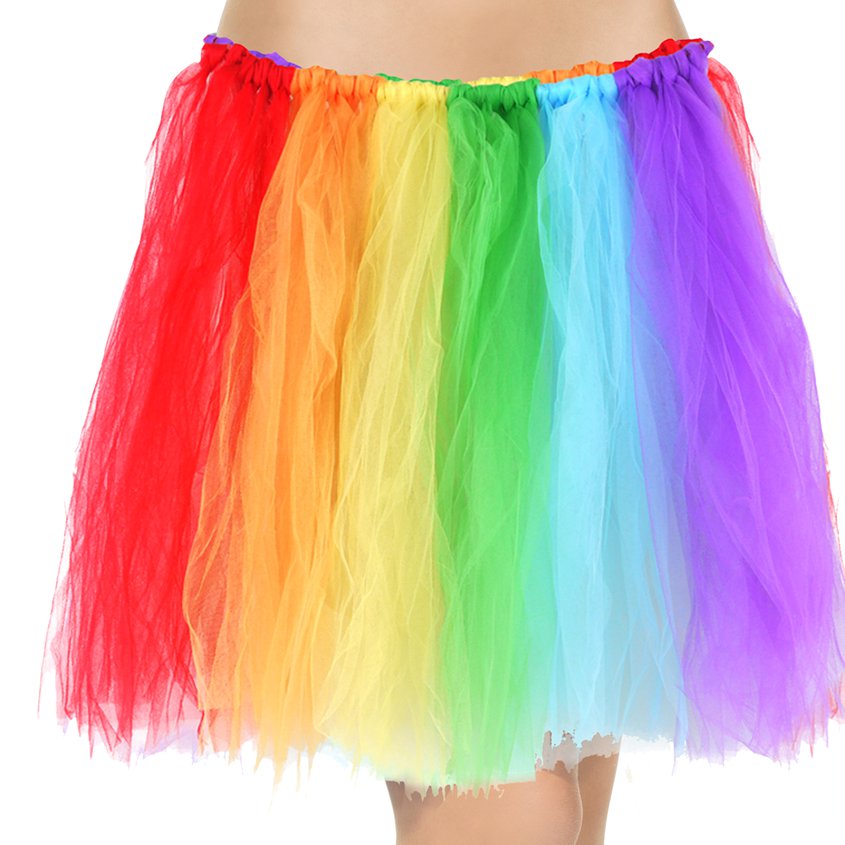 Pride Rainbow Tutu - Womens 80's Fancy Dress Costume Accessories front