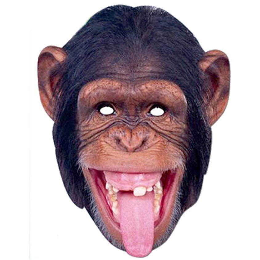 Chimpanzee Animal Cardboard Mask - World Book Day Fancy Dress Accessories front