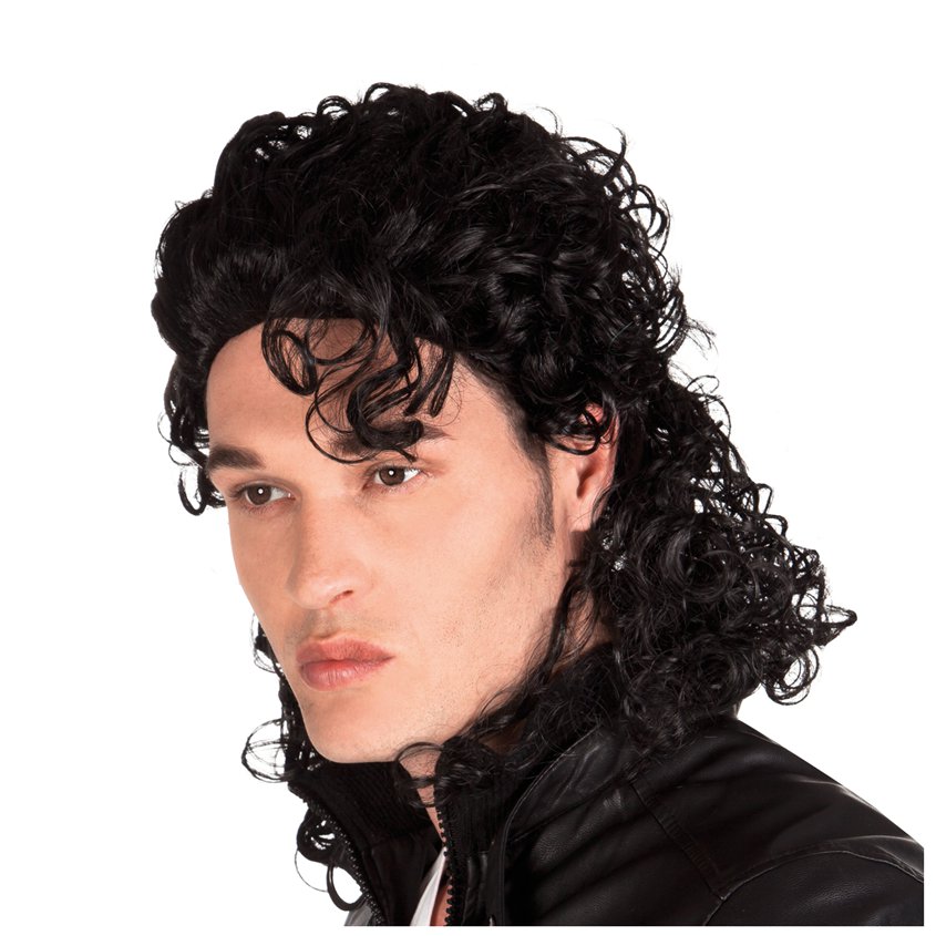 King of Pop Wig - Adult Michael Jackson Fancy Dress Accessory  pla