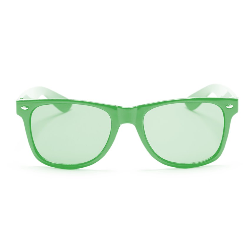 Retro Green Glasses - Unisex 80s Fancy Dress Accessories front