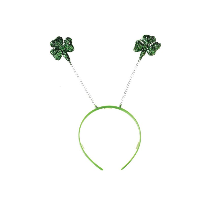 St Patrick's Day Shamrock Glitter Headband- Irish Fancy Dress Accessories pla