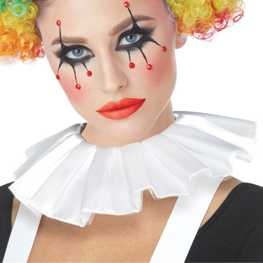 Clown Neck Ruffle Collar - Unisex Halloween Clown Fancy Dress Accessory - Adult One Size front