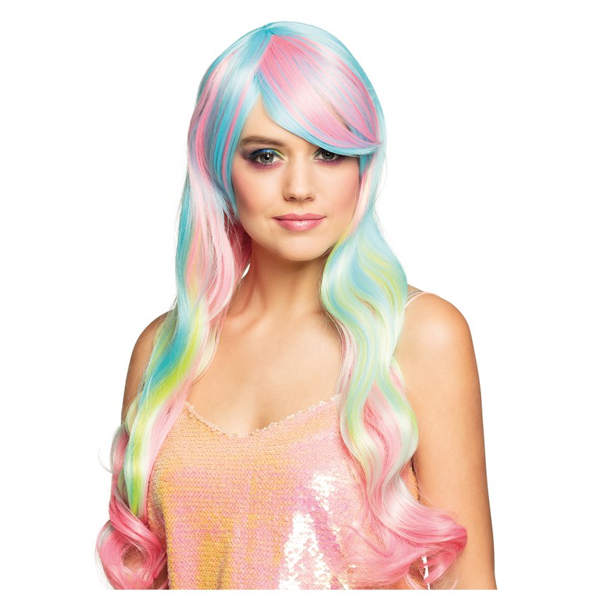 Pastel Ombre Wig - Adult Mermaid Fancy Dress Accessory  front