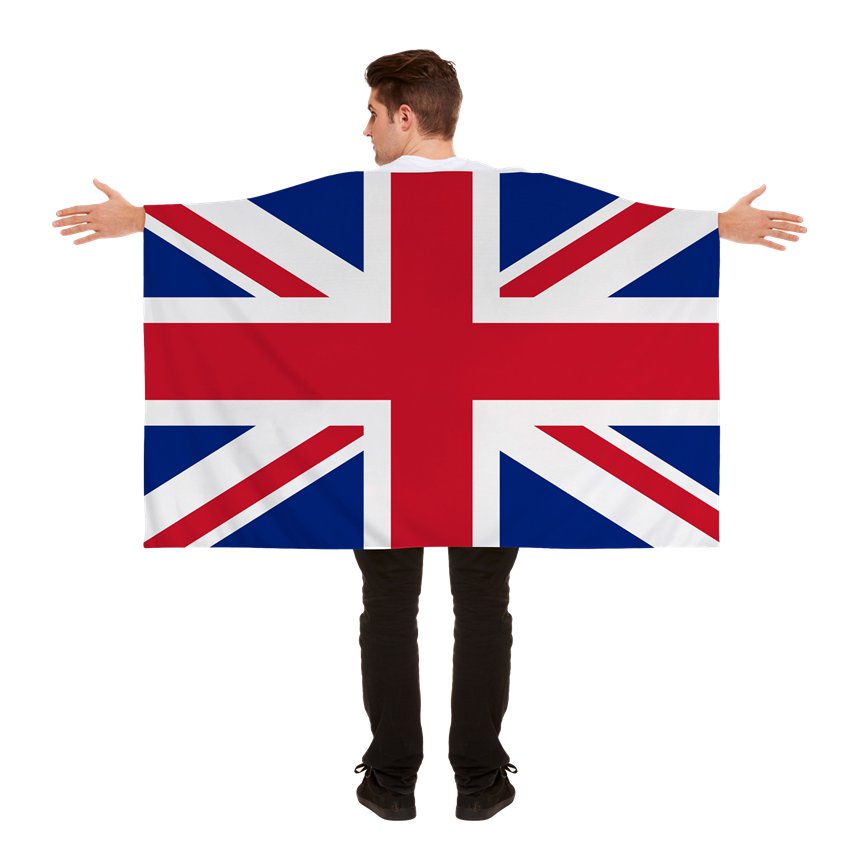 Union Jack Cape - Adult Fancy Dress Costume Accessories - Royal Wedding Street Party  front