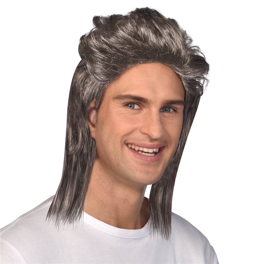 Mullet Wig - Mens 70s Fancy Dress Accessories front