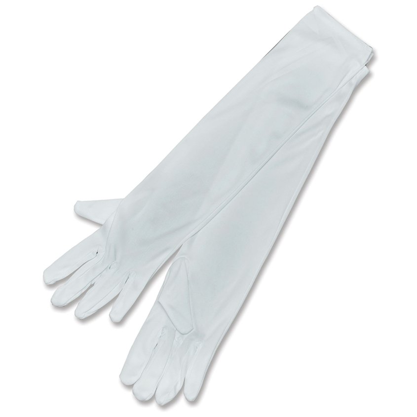 White Long Gloves - Womens Fancy Dress Accessories front