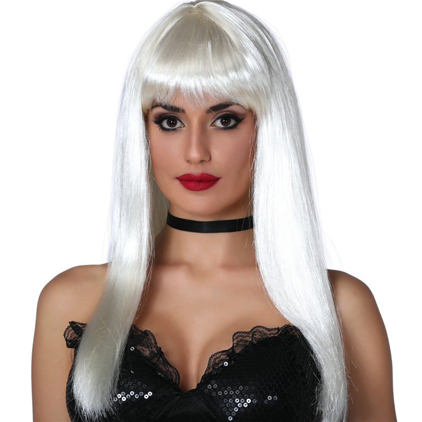 White Glamourama Wig - Adults Sexy Fancy Dress Accesorries front