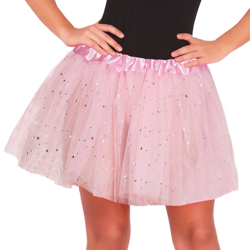 Baby Pink Glitter Tutu - Womens Halloween Fancy Dress Costume Accessories - Adult One Size front