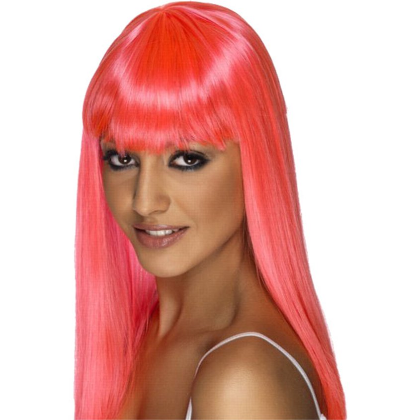 Glamourama - Neon Pink Wig front