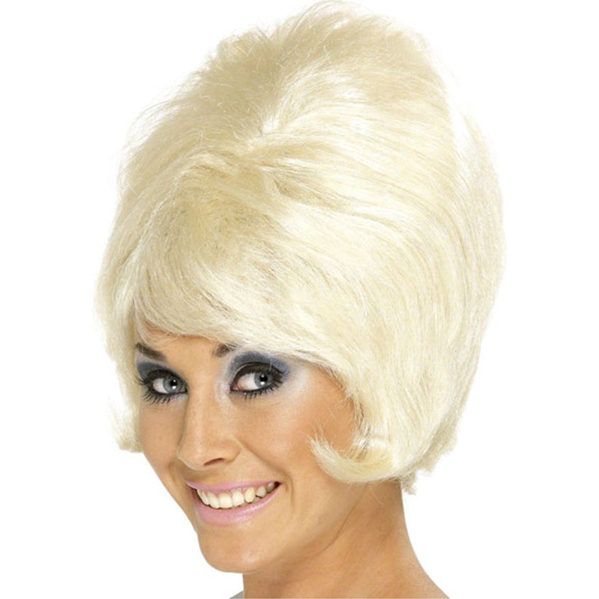 60's Beehive Blonde Wig front