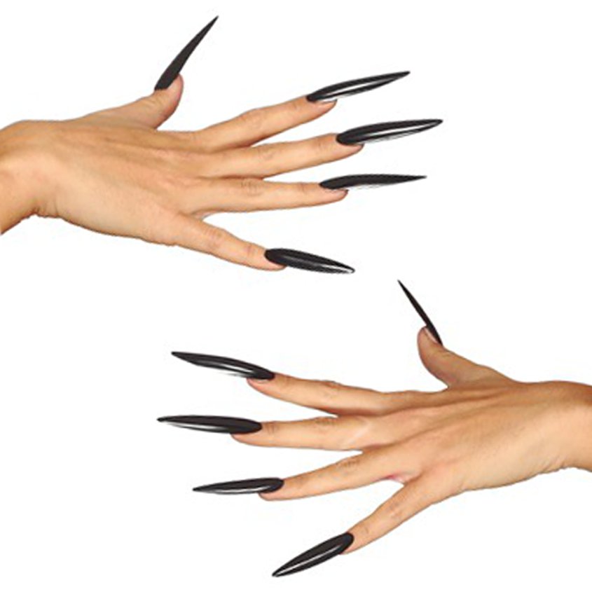 Long Black Nails  - Halloween Fancy Dress Accessories front