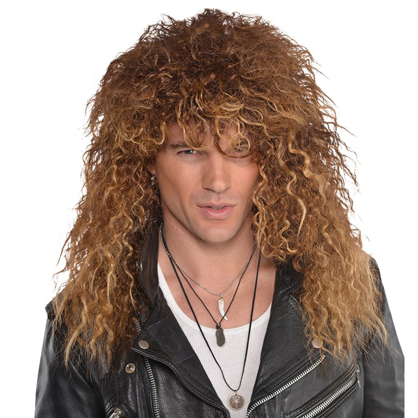 Glam Rocker Wig - Mens 70's Fancy Dress Accessories front