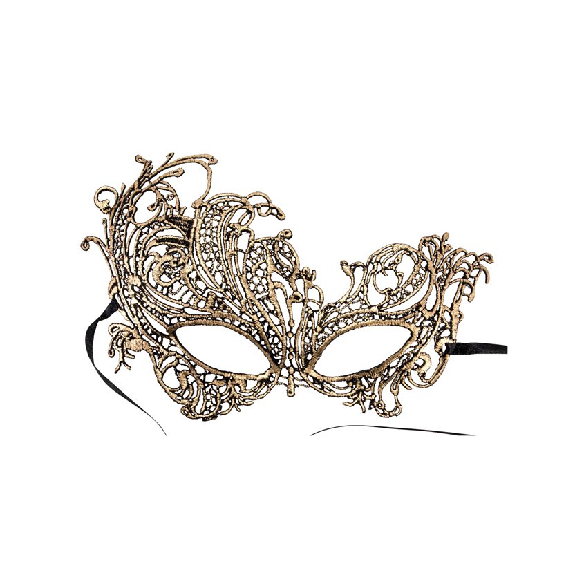 Gold Lace Masquerade Mask for Women - Venetian Mask pla