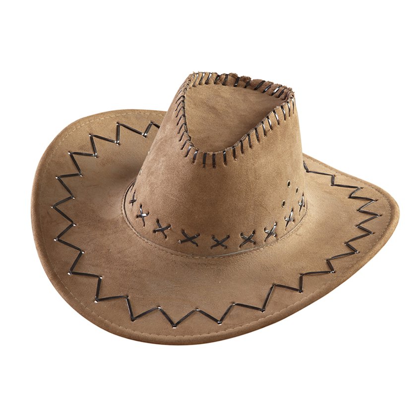 Brown Suede Cowboy - Cowboy Fancy Dress Accessories front