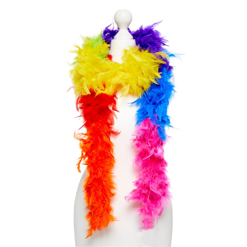 Rainbow Pride Feather Boa - 180cm - Pride Festival - Adult Fancy Dress Accessory front