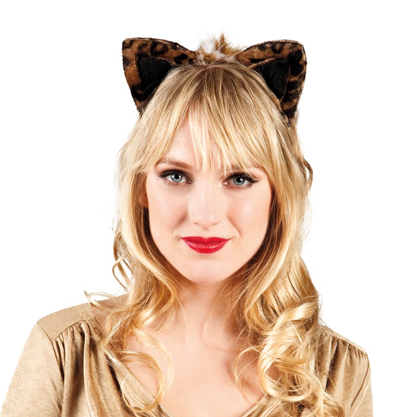 Leopard Ears Headband - Women's Cat Ears Fancy Dress Costume Accessories front