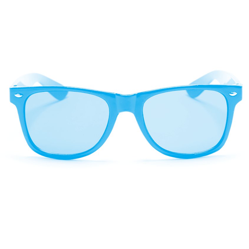 Retro Blue Glasses - Unisex 80s Fancy Dress Accessories front