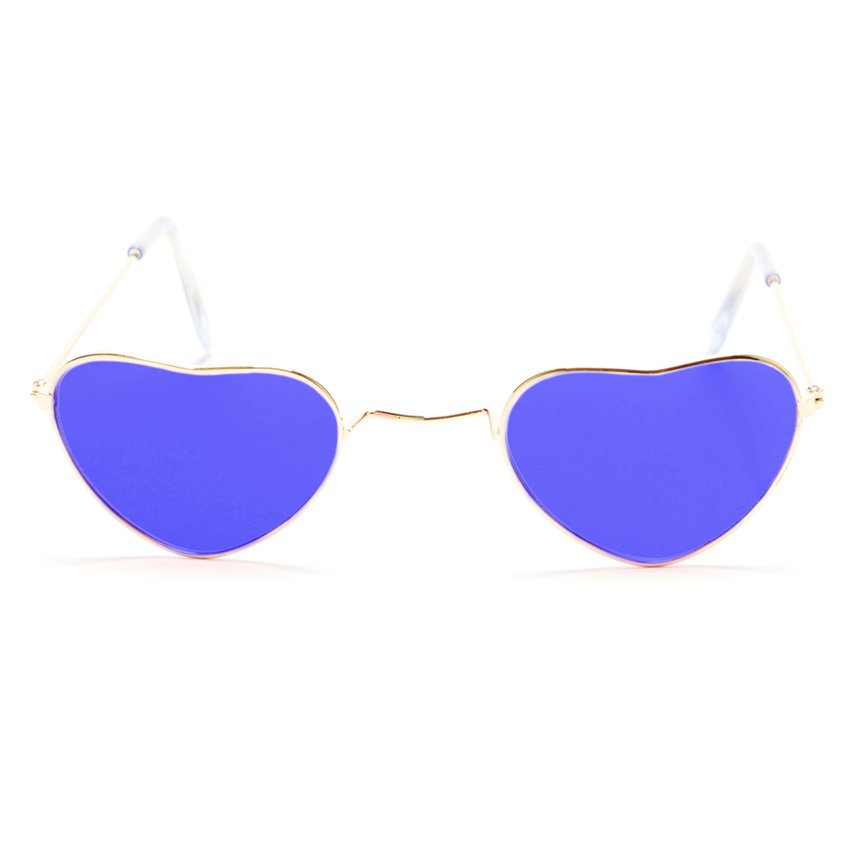 Blue Heart Glasses- Womens 60s Fancy Dress Accessories front